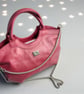 Flossy - Red Leather Slouch Handbag with Chain Strap - Handmade Sustainable Bag - Image 1