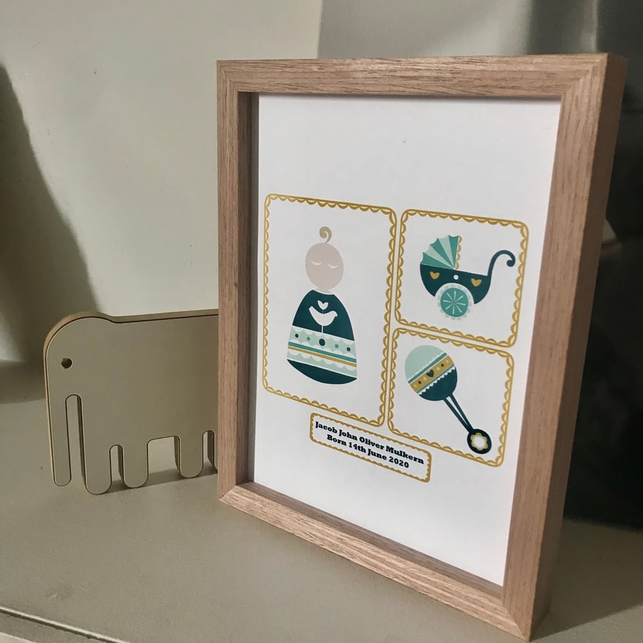 Little poppet' personalised baby print