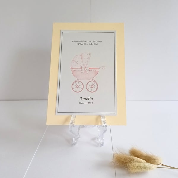 Personalised Baby Girl Keepsake, New Baby Gift, Personalised Nursery Keepsake