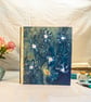 8x10 journal, Cyanotype with Black-eyed Susans & Ox-Eye Daisies, gold(Folksy147) - Image 1
