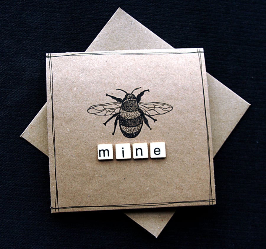bee mine - Handcrafted Valentines Card -dr19-0054
