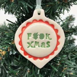 Sweary Pottery Bauble Christmas decoration