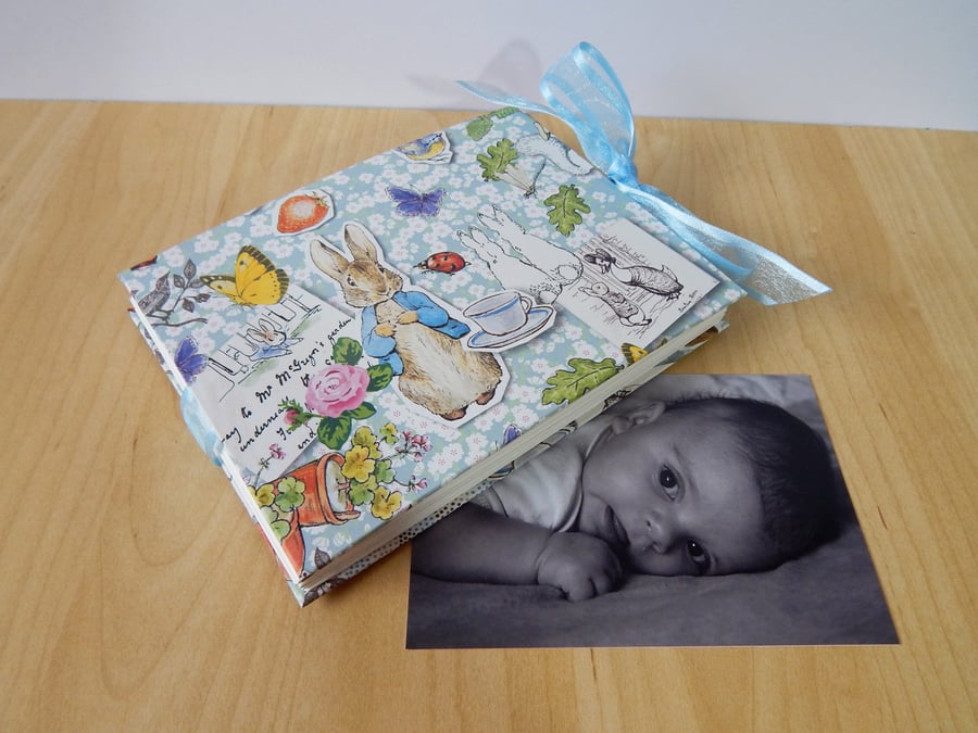 Baby Photo Album Peter Rabbit. New Baby, Baby Shower, Christening. Made to Order