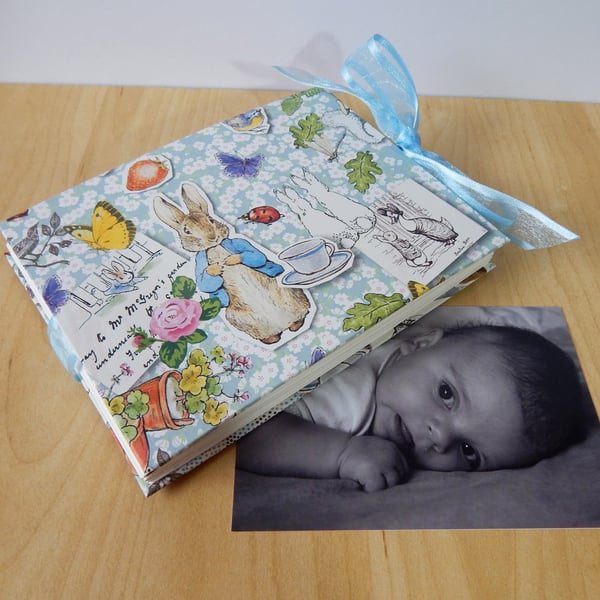 Baby Photo Album Peter Rabbit. New Baby, Baby Shower, Christening. Made to Order