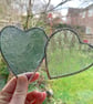 Stained Glass Double Heart Suncatcher - Handmade Window Decoration - Blue  - Image 7