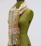 Scarf Hand Woven Hand Spun Textured Artisan Scarf, Unique Gift for Her