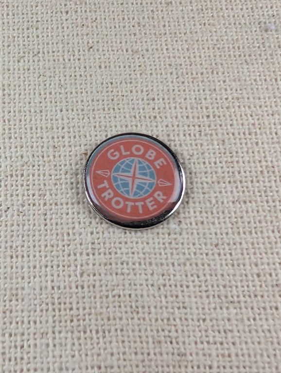 Globe Trotter - Travel Themed Badge - Large Resin Topped Pin Badge 