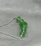 green seaglass style etched lampwork beaded necklace - Image 3