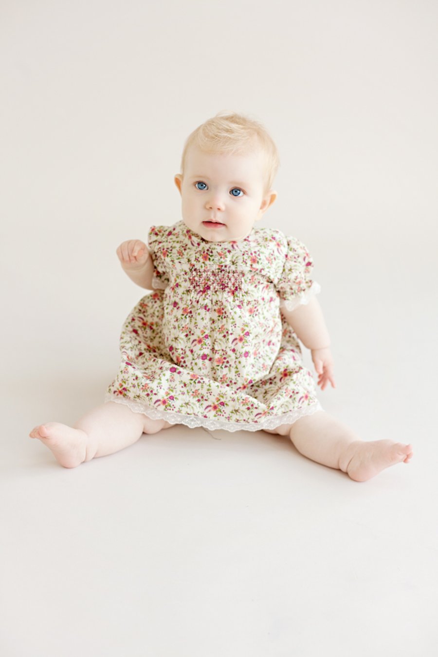 Baby Smocked dress in Liberty Tana lawn, 6-12months