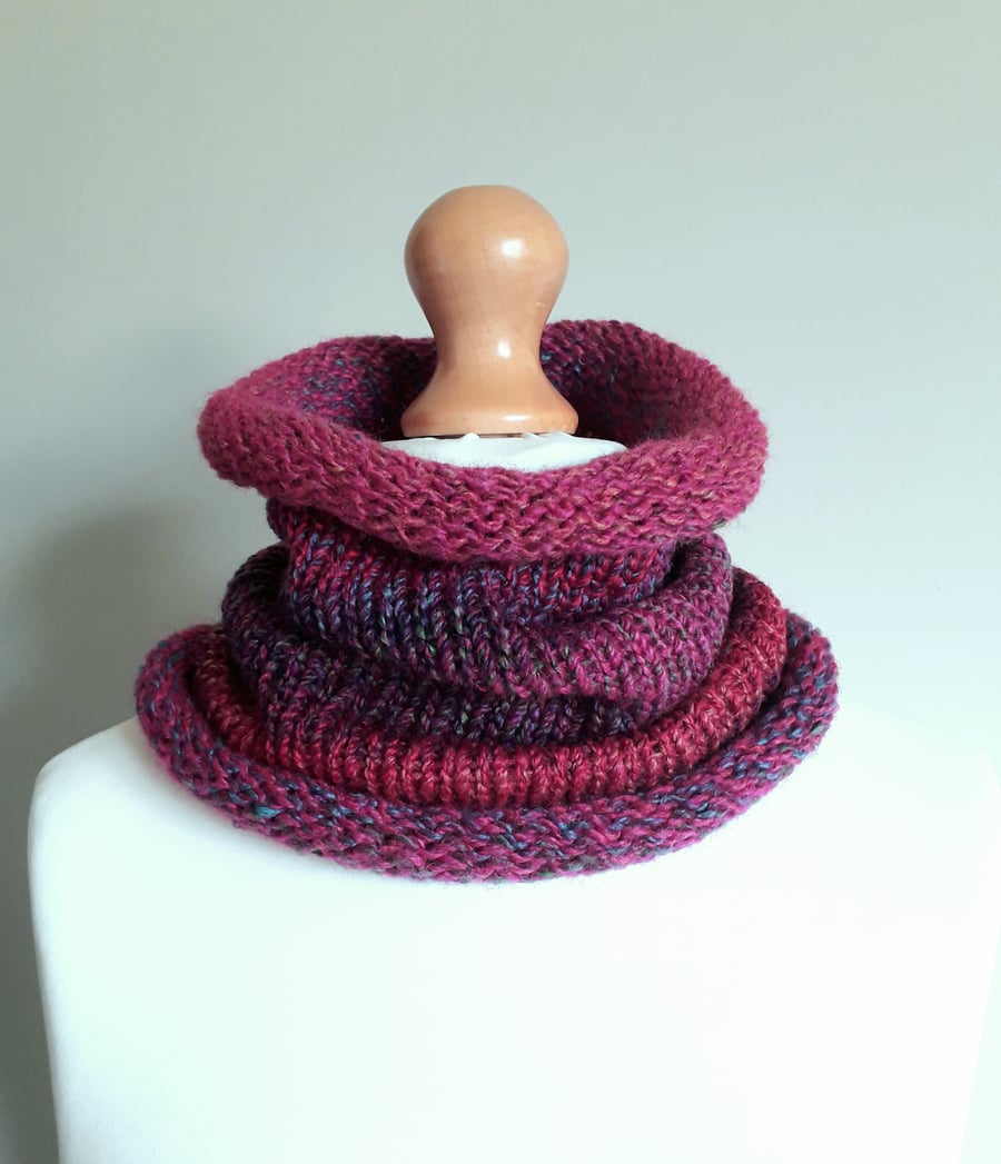 Neck warmer, Cowl, Scarf, Infinity Scarf - Purple and Pink