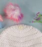 Matching Mum and Baby Crochet Hats, White Beanies with Pink Faux Fur Pom Poms  - Image 6