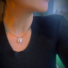 unique handmade personalised baroque pearl with copper wire crochet choker