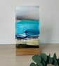 Fused glass art seascape candle holder