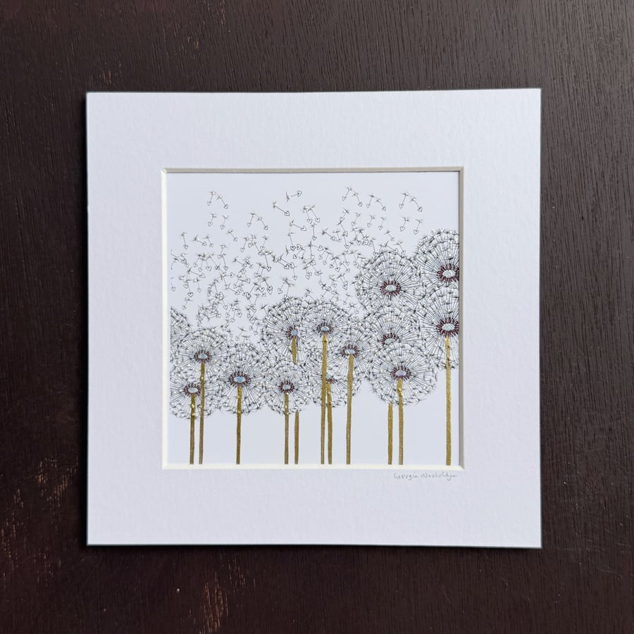 'Flurry' 8" x 8" Mounted Print