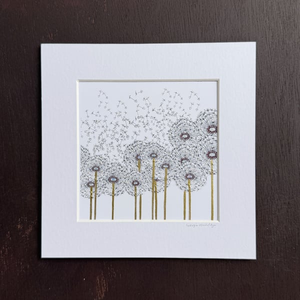 'Flurry' 8" x 8" Mounted Print