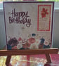 Floral Happy Birthday Card – Handmade Burgundy & Red Flower Birthday Card