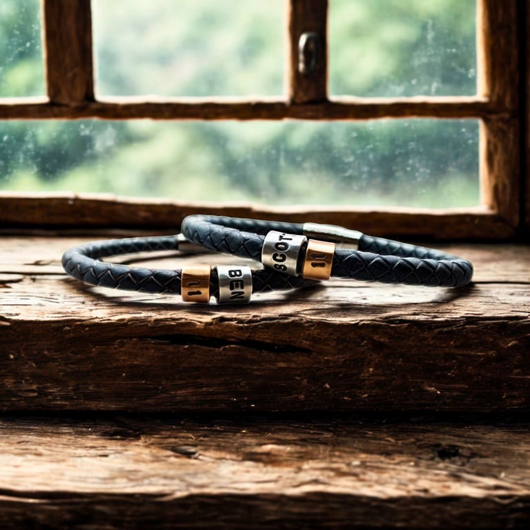 11th Birthday Gift - Personalised Leather Bracelet - Son Brother Grandson Nephew