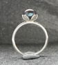 Peacock pearl and silver ring, dainty pearl ring, pearl solitaire ring - Image 1