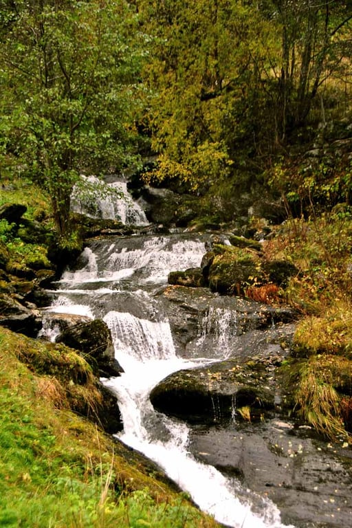 Waterfall Flamsdalen Valley Flam Norway Photograph Print