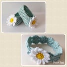 Beautiful Bundles 0-3 Months Duck Egg Blue Daisy Baby Headband And Shoes Set