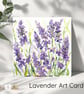 Lavender - Art Card - Square - Blank - Original Watercolour - with Envelope