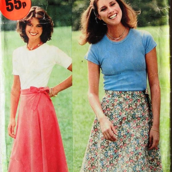 A multi-size sewing pattern for a misses' wrap skirt (Butterick 5901)