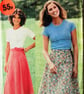 A multi-size sewing pattern for a misses' wrap skirt (Butterick 5901)