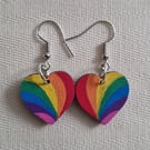 Rainbow Heart Earrings Mini