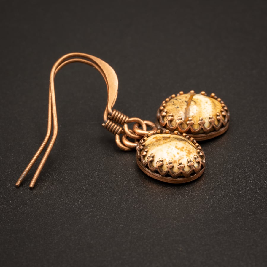 Picture Jasper and copper earrings, Jasper and copper jewelry