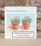 Birthday Card Fairy Flower Pot - Personalised with any age Eco Friendly
