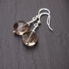 Smoky quartz and sterling silver earrings