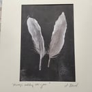 Always watching over you. Original art. Feathers. 