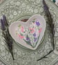 Sweet Pea hand-painted heart ceramic ring dish - Image 3