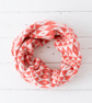 SAMPLE Mirror cowl - coral and white