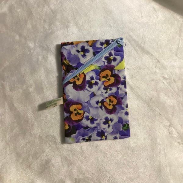 Large pouch, floral, cotton pouch