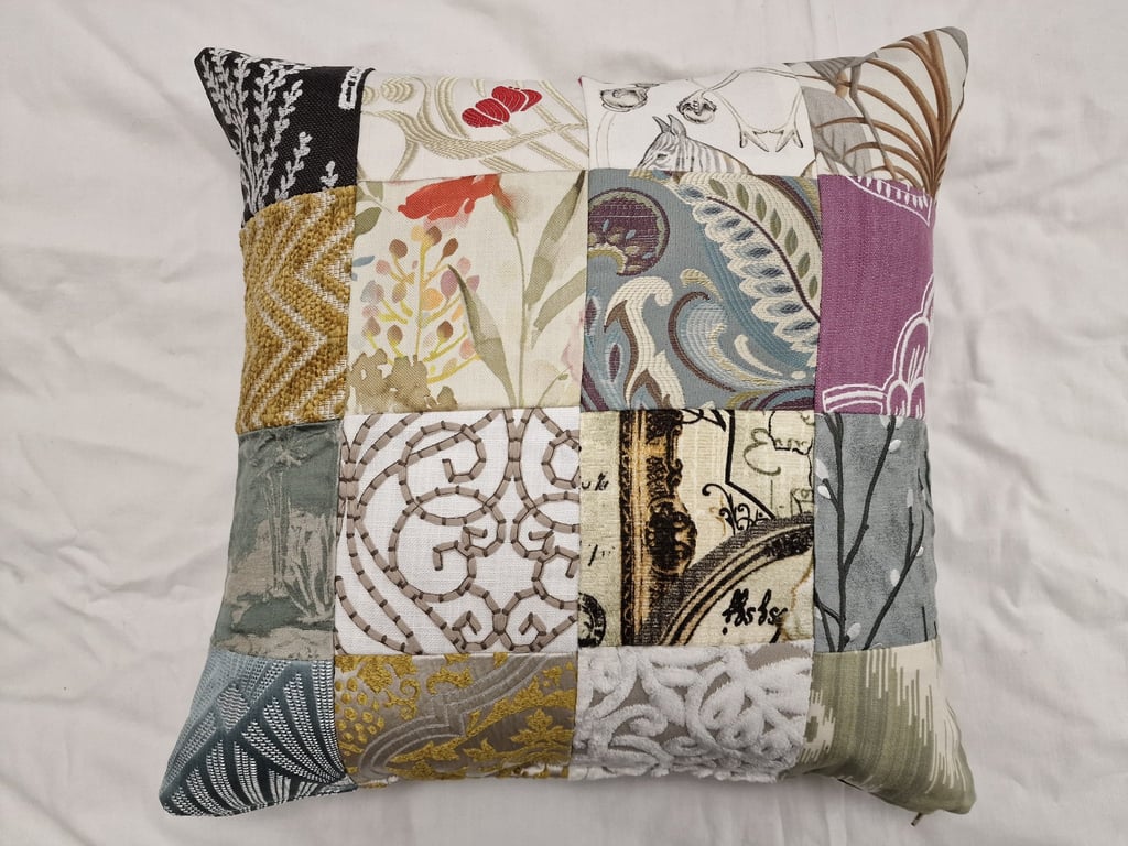 Handmade 45cm x 45cm patchwork cushion cover 