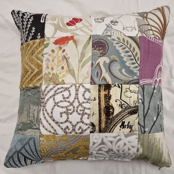 Handmade 45cm x 45cm patchwork cushion cover 