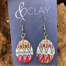 Colourful Patterned Polymer Clay Easter Egg Earrings