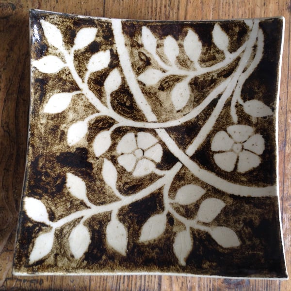 Square stoneware dish