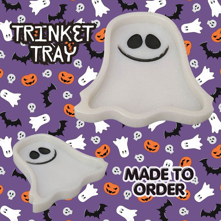 Resin Ghost Trinket Tray - Made to Order