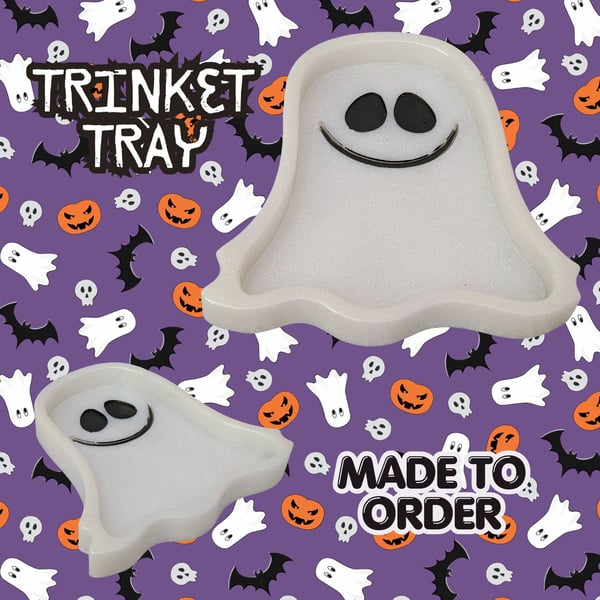 Resin Ghost Trinket Tray - Made to Order