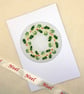 December Holly & Ivy Embroidered Birthday or Christmas Card
