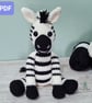 Zach the Zebra Crochet Pattern, Zebra Amigurumi Pattern - Image 1