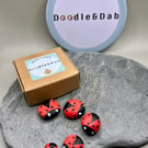 Pebble Family - 5 cute hand-painted pebble pets in a box