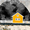 Norwegian Yellow House Mixed Media Print