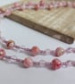 Pink and White Marble Effect Necklace with Lilac and Gold - Image 1