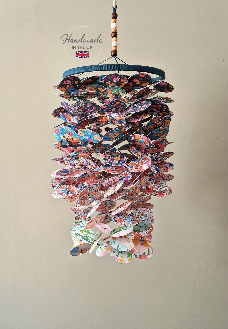 Floral Baby Crib Mobile - Nursery Decor - Handmade Hanging Baby Shower Gift