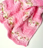 Knitted security blanket - Baby girl photo prop - Mum-to-be handmade gift - Image 1