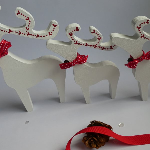 Seconds Sunday - Set of 3 Handpainted Stargazing Reindeer