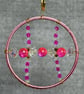 Pink Upcycled Bangle Window Decoration-Suncatcher with Pink and Clear Beads - Image 3